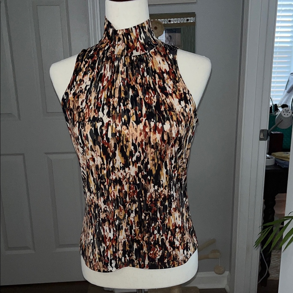 Bleeker& McDougal Animal Print Woman’s Top Halter Size Medium
